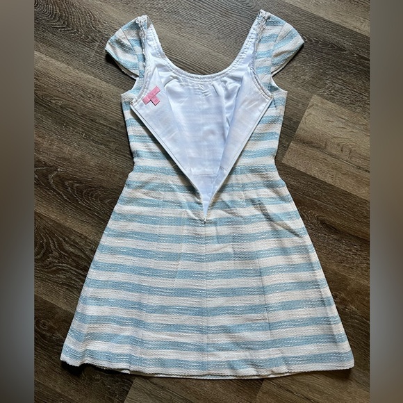 Lilly Pulitzer Rylan Dress Blue and White Stripes - Picture 9 of 11